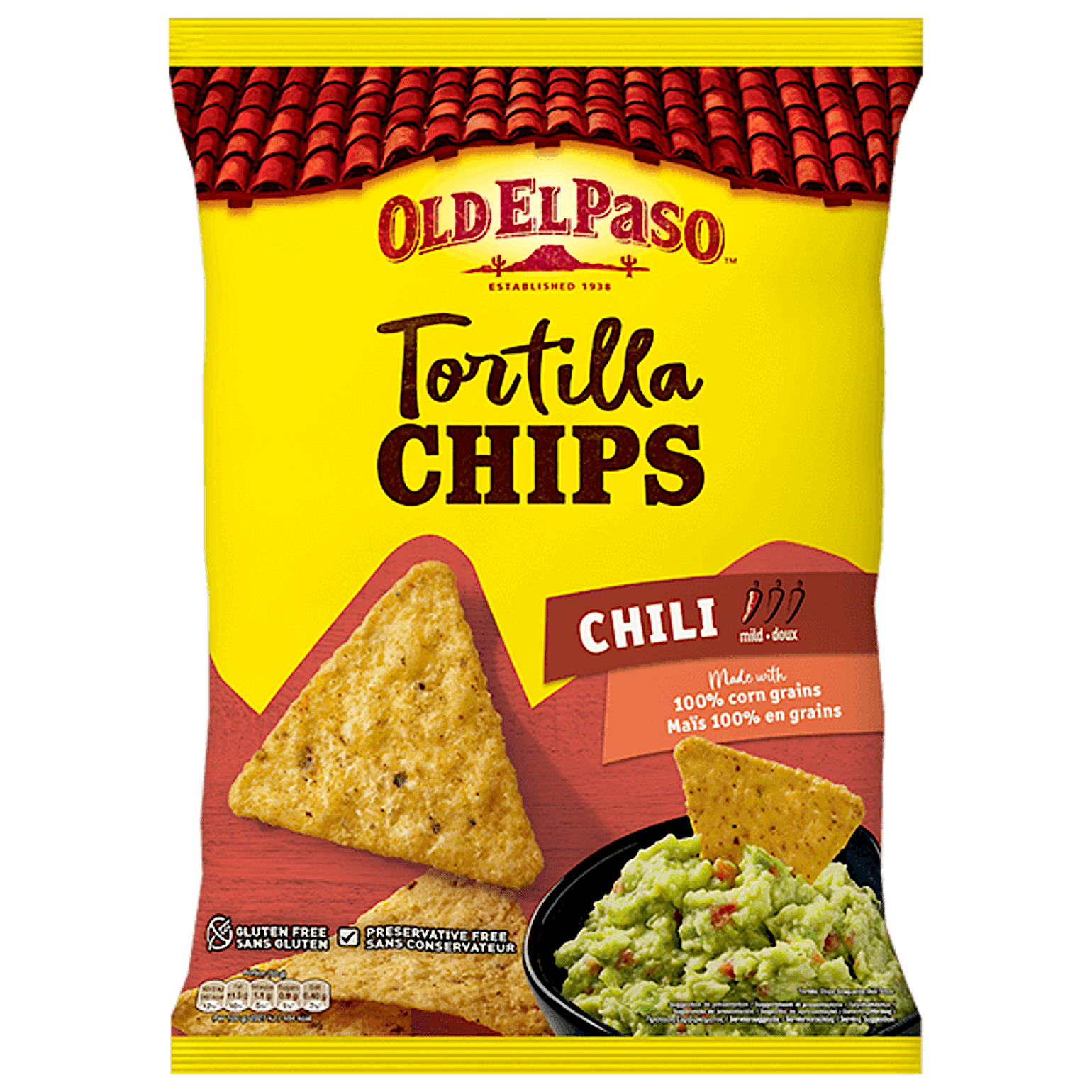 paquet de chips tortilla au chili doux Old El Paso 185g